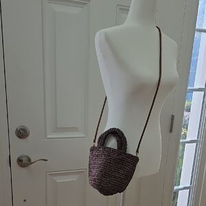J. Crew Brown Woven Crossbody Bag